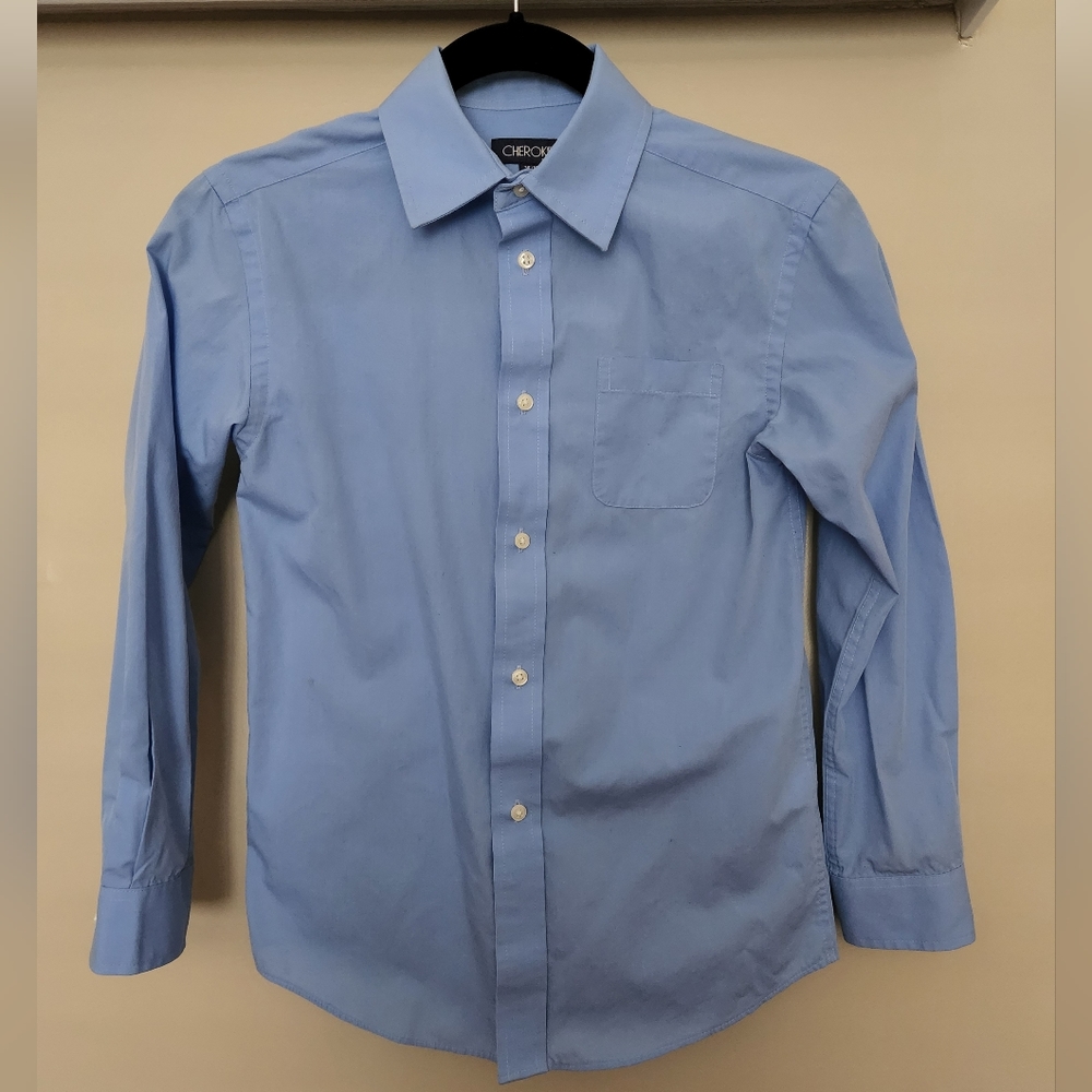 Cherokee Boys' Blue Button Shirt - Size M (8/10)